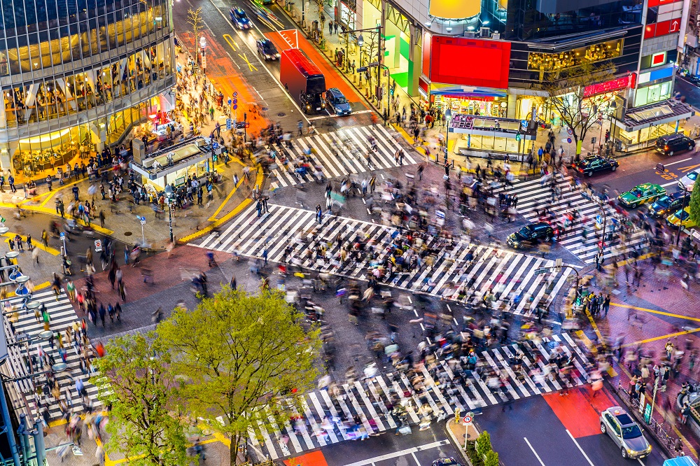 Tokyo  Japan view of Shibuya Crossing_289571369