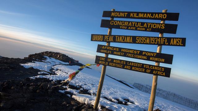 itinerary_mobi_Tanzania Mt Kilimanjaro Summit Sign Sunrise