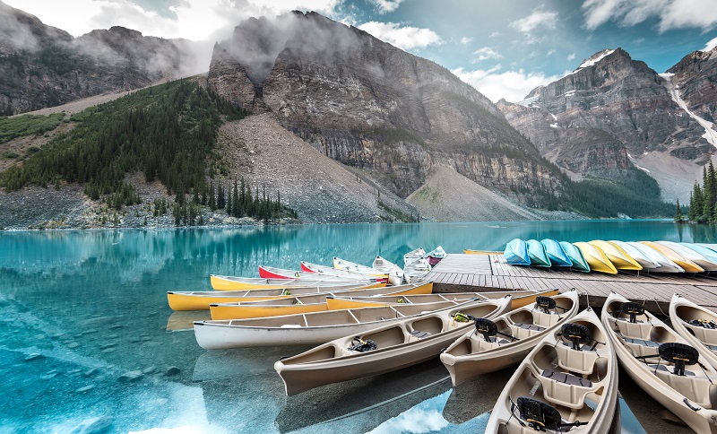 Lake Moraine in Banff  Alberta  Canada_1378219193